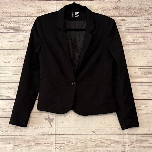 Divided by H+M Single Button Black Blazer US10 - Picture 1 of 6